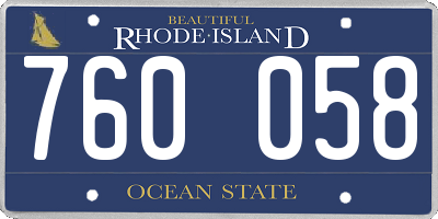 RI license plate 760058
