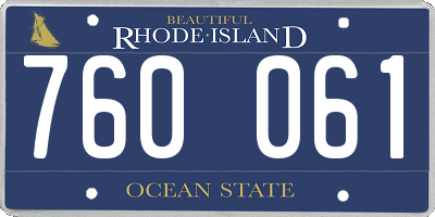RI license plate 760061