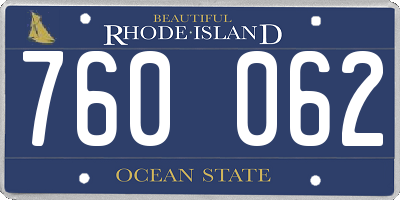 RI license plate 760062