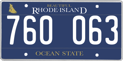 RI license plate 760063