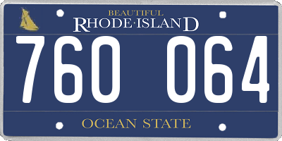 RI license plate 760064