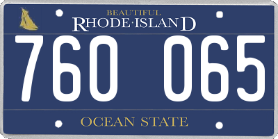 RI license plate 760065