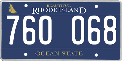 RI license plate 760068