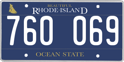 RI license plate 760069