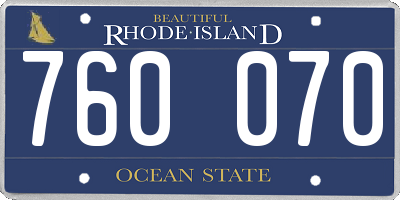 RI license plate 760070