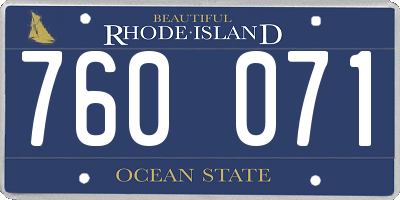 RI license plate 760071