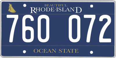 RI license plate 760072