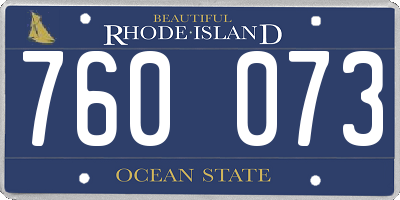 RI license plate 760073