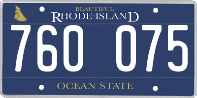 RI license plate 760075