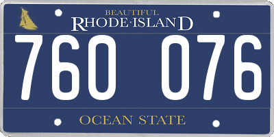 RI license plate 760076