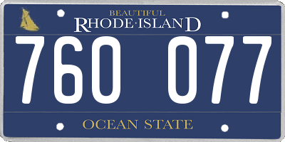 RI license plate 760077