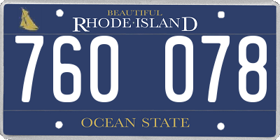 RI license plate 760078