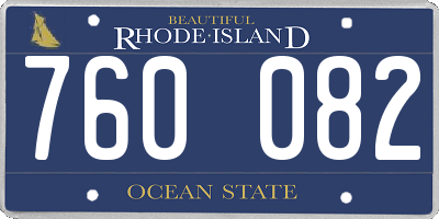 RI license plate 760082