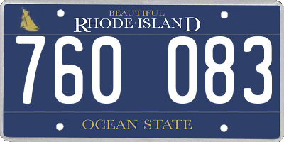 RI license plate 760083