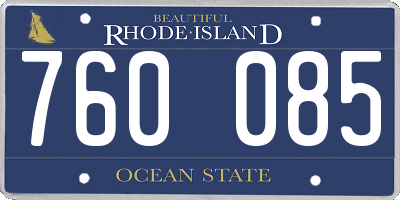 RI license plate 760085