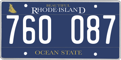 RI license plate 760087
