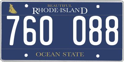 RI license plate 760088
