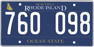 RI license plate 760098