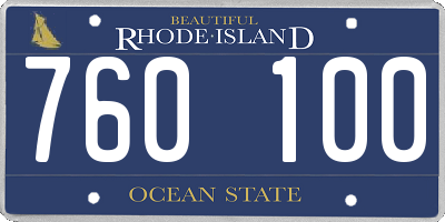 RI license plate 760100