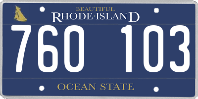 RI license plate 760103