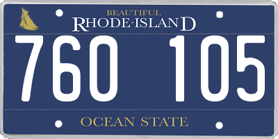 RI license plate 760105
