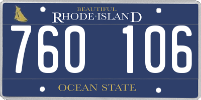 RI license plate 760106