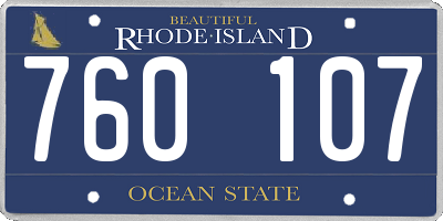 RI license plate 760107