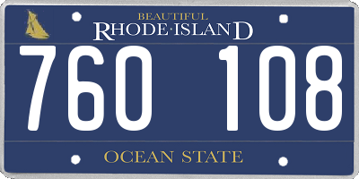 RI license plate 760108