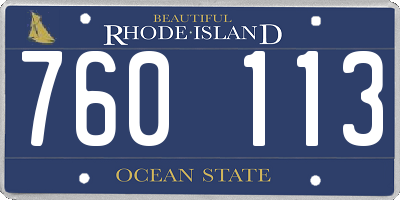 RI license plate 760113
