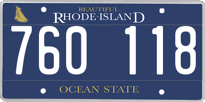 RI license plate 760118