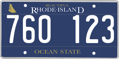 RI license plate 760123