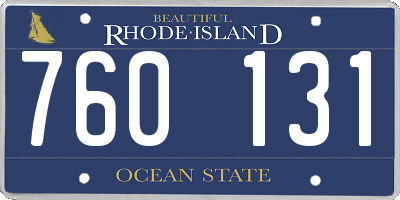 RI license plate 760131
