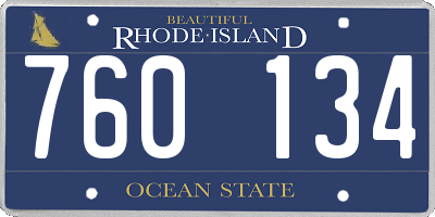 RI license plate 760134