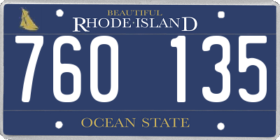 RI license plate 760135