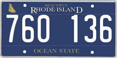 RI license plate 760136