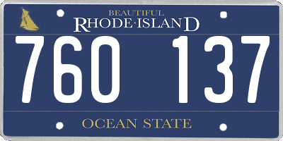 RI license plate 760137