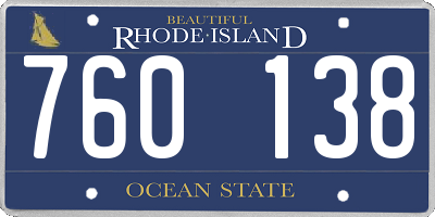 RI license plate 760138