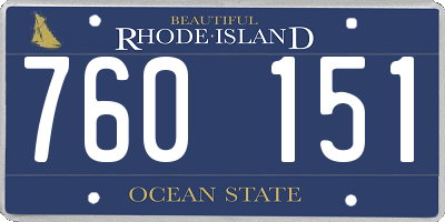 RI license plate 760151