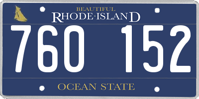 RI license plate 760152