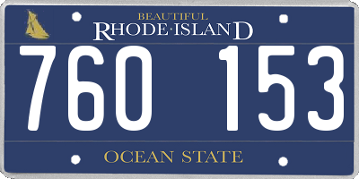 RI license plate 760153