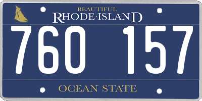 RI license plate 760157