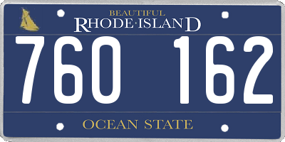 RI license plate 760162