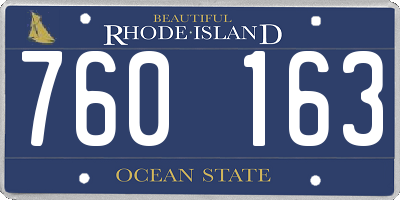 RI license plate 760163