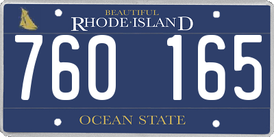 RI license plate 760165