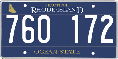 RI license plate 760172