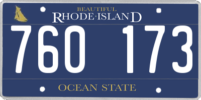RI license plate 760173
