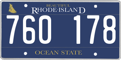 RI license plate 760178