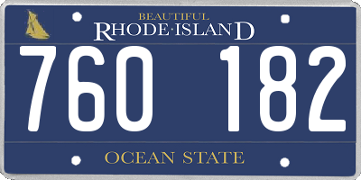 RI license plate 760182
