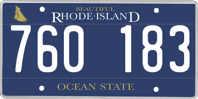 RI license plate 760183