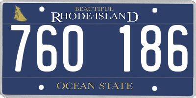 RI license plate 760186